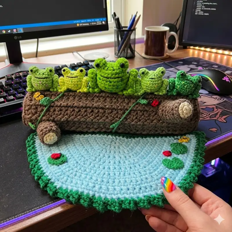 Complimentary Intermediate crochet pattern: Frog Play Set Amigurumi Pattern - Simple to follow guide