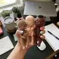 Mini Baby Doll Amigurumi Pattern step 1 - construction progress