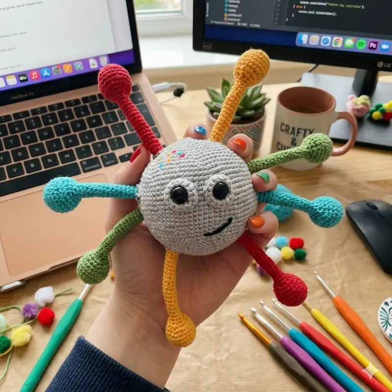 Complimentary Intermediate crochet pattern: SpaceBall Amigurumi Pattern - Simple to follow guide
