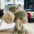 Noel the Christmas Mouse Amigurumi Pattern step 2 - assembly progress