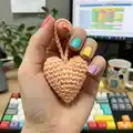 Heart Keychain Amigurumi Pattern step 1 - construction progress