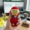 Iron Man Amigurumi Pattern step 2 - assembly progress
