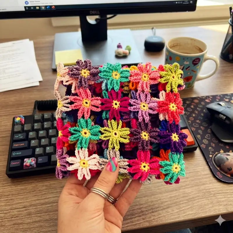 Complimentary Beginner Friendly crochet pattern: Crochet Flower Blanket Pattern - Simple to follow guide