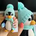 Penguin Lilo Amigurumi Pattern step 2 - assembly progress