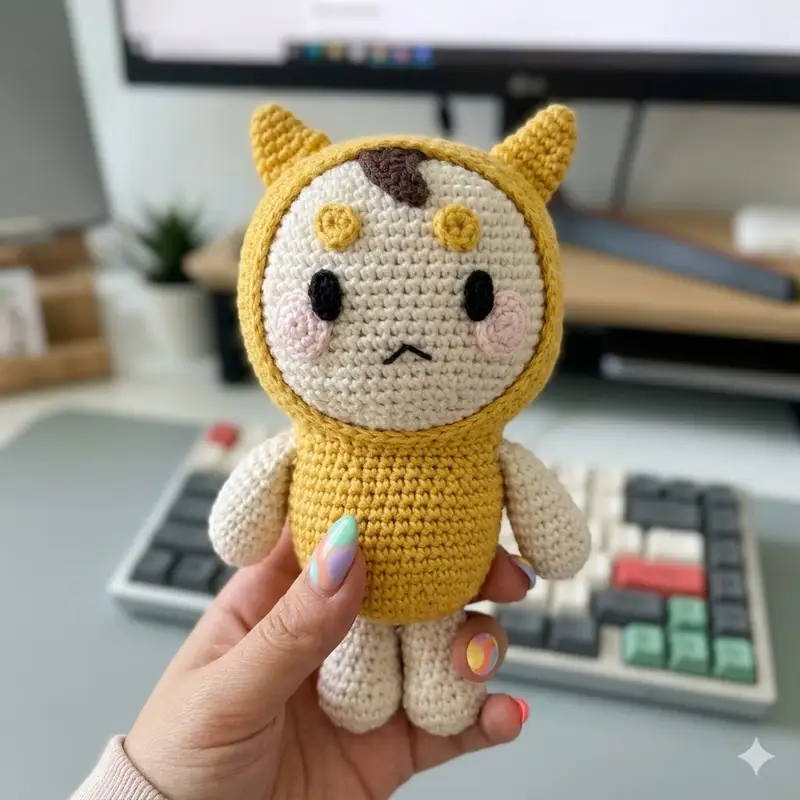 Complimentary Intermediate crochet pattern: Mr. Buckwheat Amigurumi Pattern - Simple to follow guide