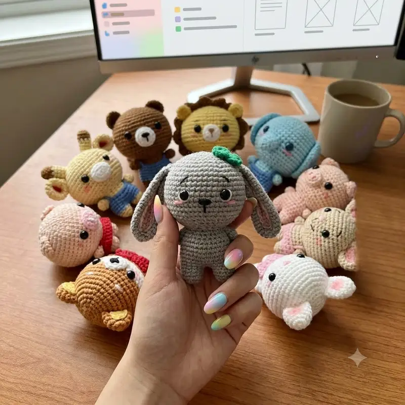 Complimentary Intermediate crochet pattern: Mini Animal Amigurumi Pattern - Simple to follow guide