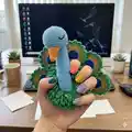 Proud Peacock Amigurumi Pattern step 1 - construction progress