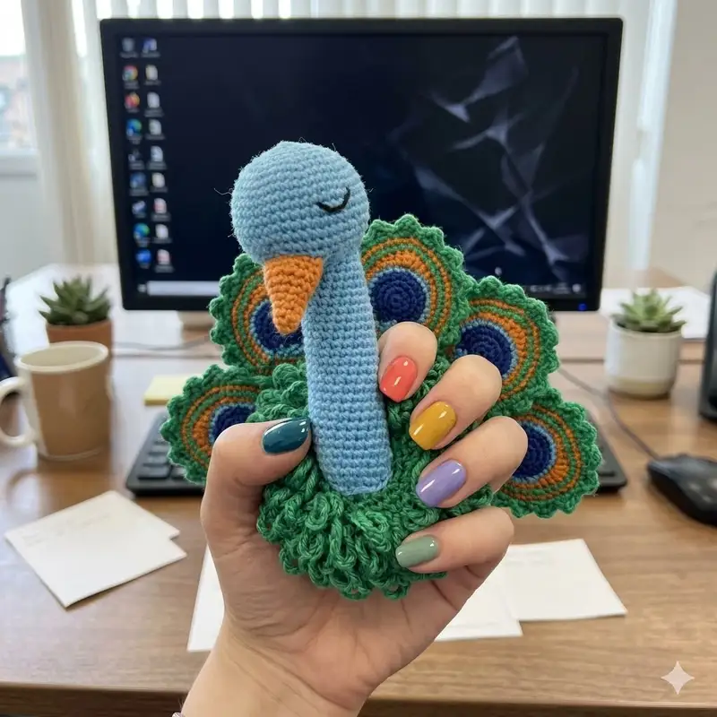 Complimentary Intermediate crochet pattern: Proud Peacock Amigurumi Pattern - Simple to follow guide