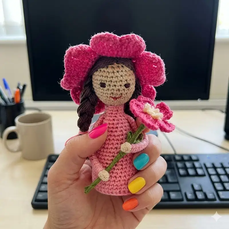 Complimentary Intermediate crochet pattern: WILD ROSE FAIRY Amigurumi Pattern - Simple to follow guide