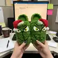 Grinch Slippers Pattern step 1 - construction progress