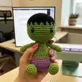 Mini Hulk Amigurumi Pattern step 1 - construction progress