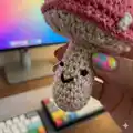Mushroom Backpack Charm Amigurumi Pattern step 2 - assembly progress