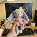 Sophie the Bunny Amigurumi Pattern step 2 - assembly progress