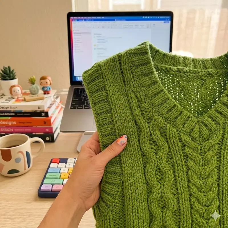 Complimentary Intermediate crochet pattern: Guacamole Vest Pattern - Simple to follow guide