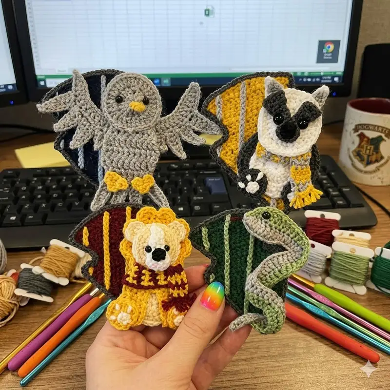 Complimentary Intermediate crochet pattern: House of Wizards Pattern - Simple to follow guide