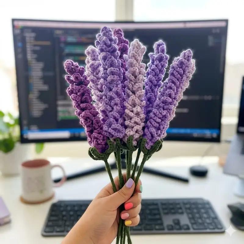 Complimentary Beginner Friendly crochet pattern: Lavender Pattern - Simple to follow guide