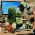Lucky Gnome Wreath Amigurumi Pattern step 2 - assembly progress