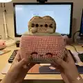 Kitty Toaster Amigurumi Pattern step 1 - construction progress