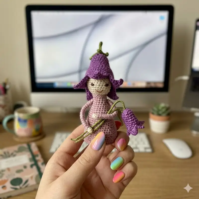 Complimentary Intermediate crochet pattern: Bluebell Fairy Amigurumi Pattern - Simple to follow guide