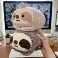Giant Sloth Amigurumi Pattern step 1 - construction progress