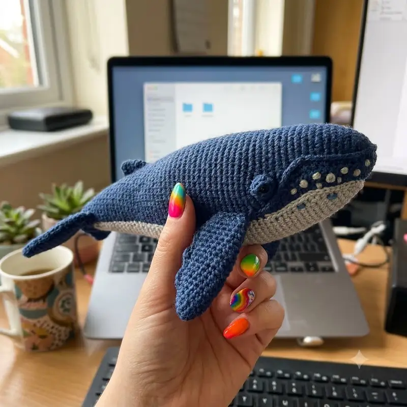 Complimentary Intermediate crochet pattern: Whale Amigurumi Pattern - Simple to follow guide