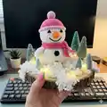 Snowman Amigurumi Pattern step 2 - assembly progress