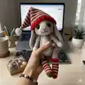 Christmas Bunny Amigurumi Pattern step 1 - construction progress