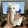 Llama No Sew Amigurumi Pattern step 1 - construction progress