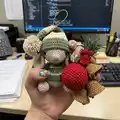 Noel the Christmas Mouse Amigurumi Pattern step 1 - construction progress