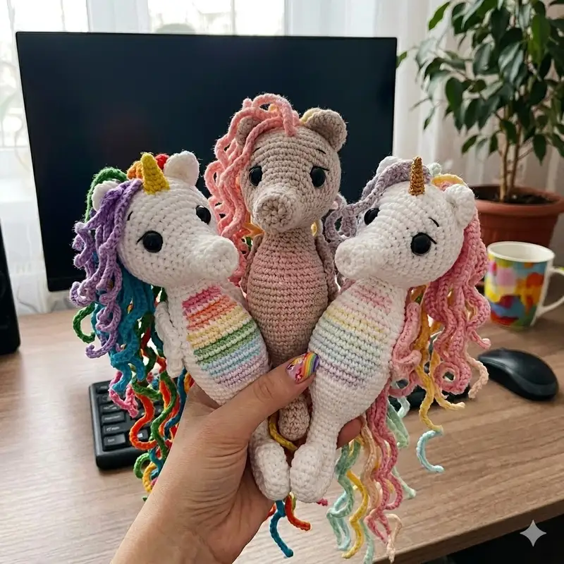 Complimentary Intermediate crochet pattern: Sea Unicorn Amigurumi Pattern - Simple to follow guide