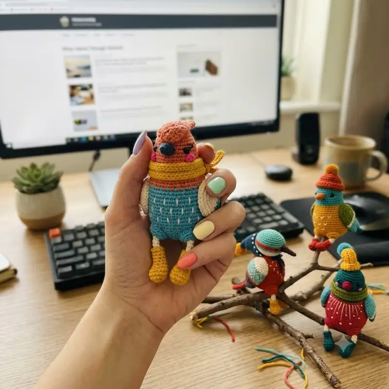 Complimentary Intermediate crochet pattern: Kingfisher Amigurumi Pattern - Simple to follow guide