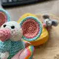Mochi-Mouse Loves Cheese Amigurumi Pattern step 2 - assembly progress