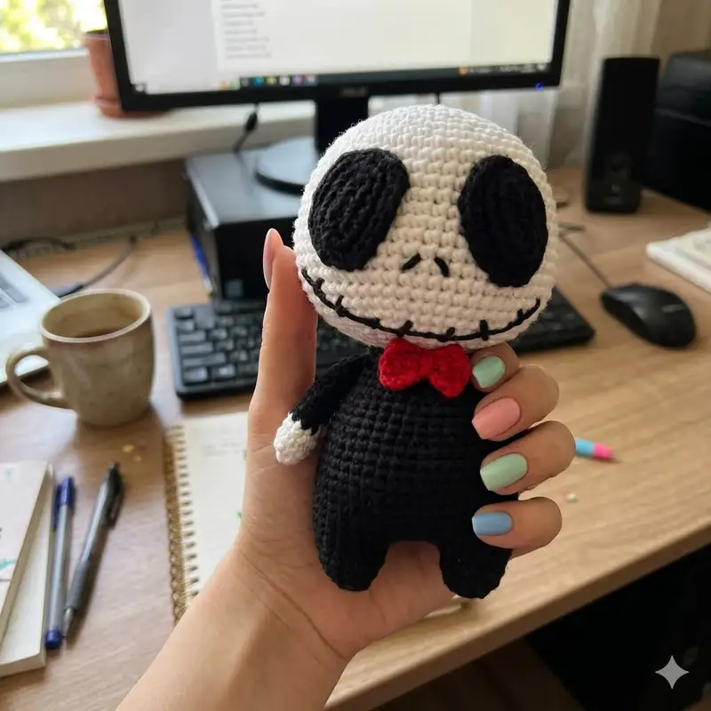 Complimentary Intermediate crochet pattern: Jack Skellington Amigurumi Pattern - Simple to follow guide