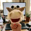 Horse Hand Puppet Amigurumi Pattern step 2 - assembly progress