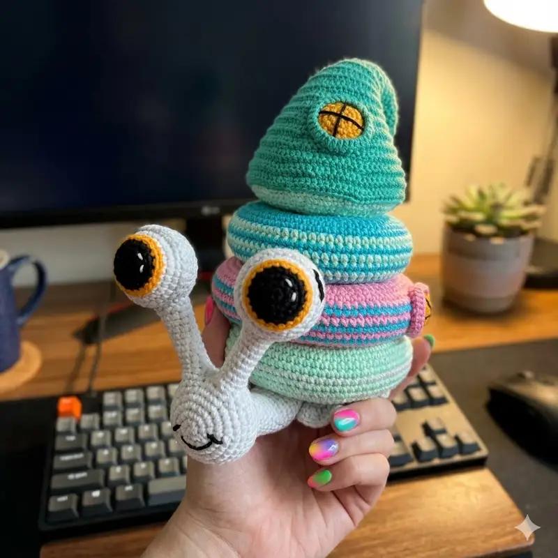 Complimentary Intermediate crochet pattern: Snail Stacking Toy Amigurumi Pattern - Simple to follow guide
