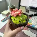Cactus frog with removeable pot Amigurumi Pattern step 4 - final assembly and finishing