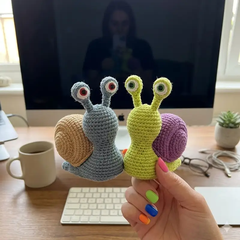 Complimentary Intermediate crochet pattern: Snail Amigurumi Pattern - Simple to follow guide