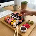 Sushi Set Amigurumi Pattern step 4 - final assembly and finishing