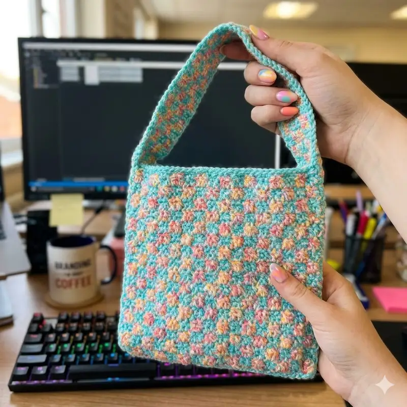 Complimentary Beginner Friendly crochet pattern: Checker It Out Crochet Bag Pattern - Simple to follow guide