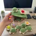 Crochet Turtle Memory Game Amigurumi Pattern step 1 - construction progress