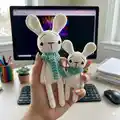 Straight Bunny Amigurumi Pattern step 2 - assembly progress