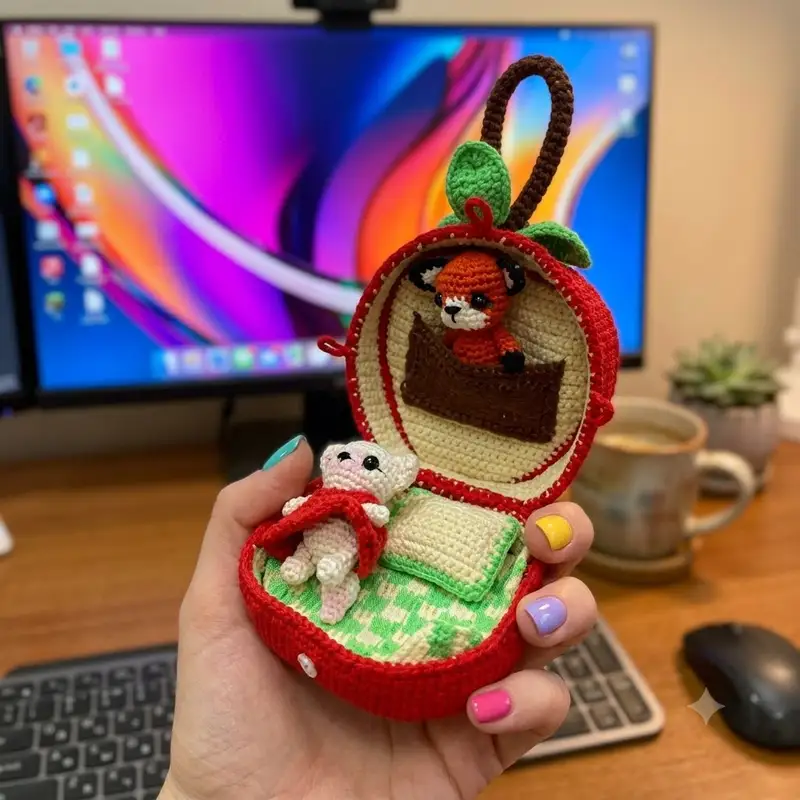 Complimentary Intermediate crochet pattern: Foxes in the Apple Bag Amigurumi Pattern - Simple to follow guide