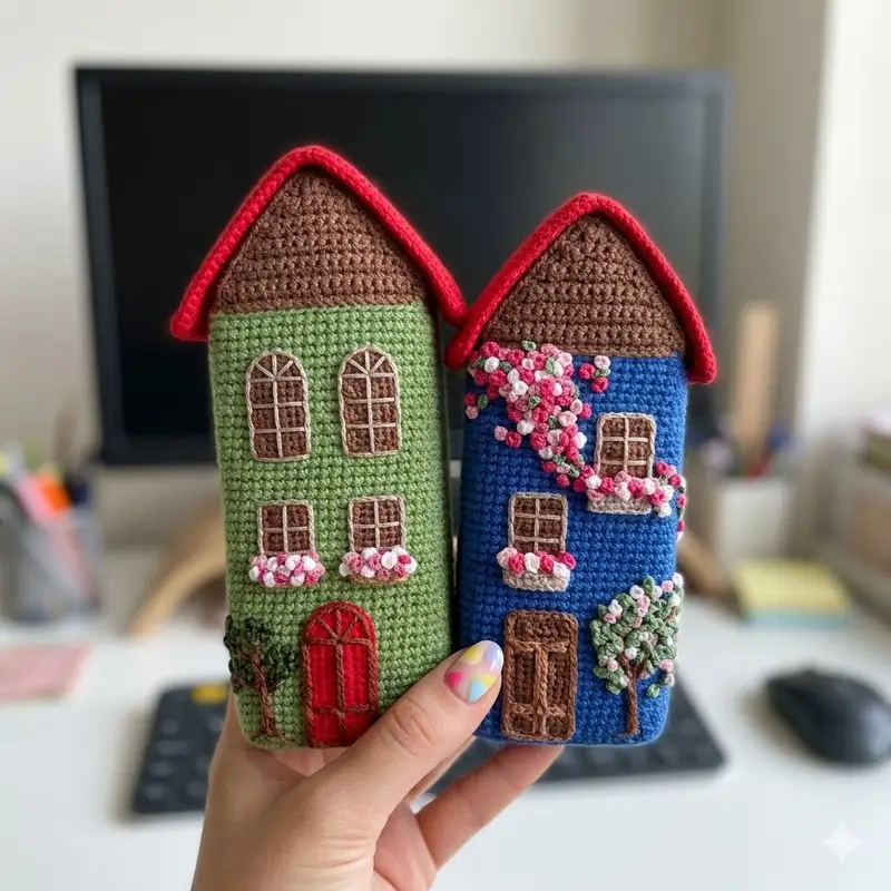 Complimentary Intermediate crochet pattern: Big Houses Amigurumi Pattern - Simple to follow guide