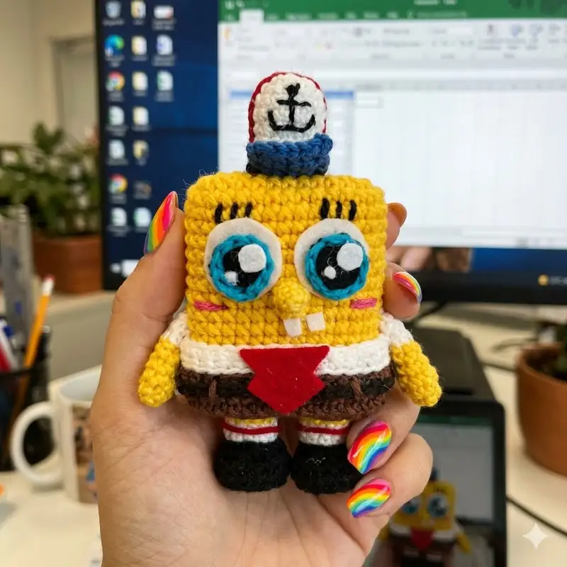 Complimentary Intermediate crochet pattern: Sponge Square Amigurumi Pattern - Simple to follow guide