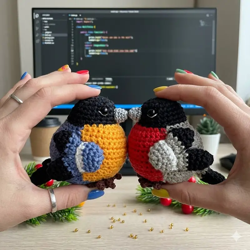 Complimentary Intermediate crochet pattern: Bullfinch Amigurumi Pattern - Simple to follow guide