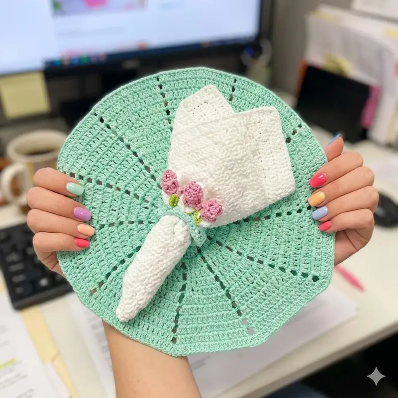 Complimentary Intermediate crochet pattern: Tulip Model Placemat Pattern - Simple to follow guide