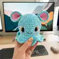 Blue the Dumbo Octopus Amigurumi Pattern step 1 - construction progress