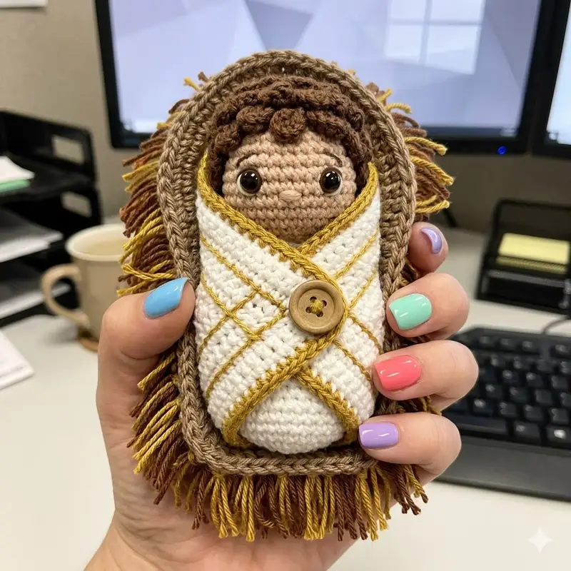 Complimentary Intermediate crochet pattern: Sweet Handfuls Baby Jesus Amigurumi Pattern - Simple to follow guide