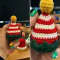 Christmas hats for Mini penguins Amigurumi Pattern step 3 - details and accessories