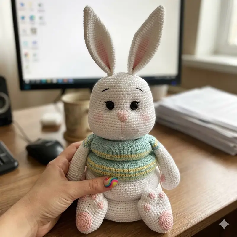 Complimentary Intermediate crochet pattern: Bunny Stacking Toy Amigurumi Pattern - Simple to follow guide